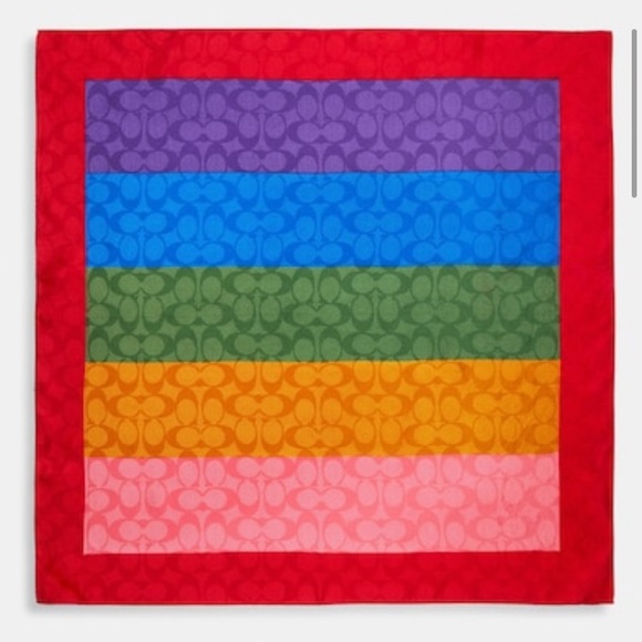 🧣🌈COACH COLOR BLOCK 🧣 SCARF 🌈 - Picture 2 of 3